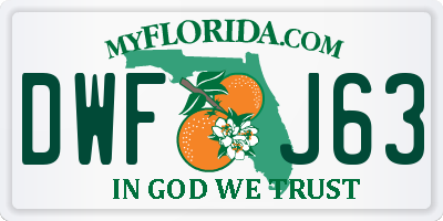 FL license plate DWFJ63
