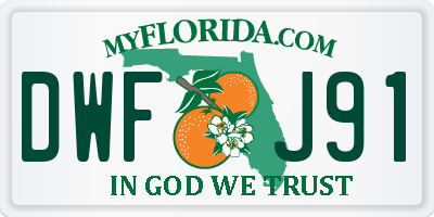FL license plate DWFJ91