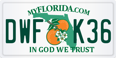 FL license plate DWFK36