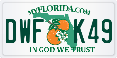 FL license plate DWFK49