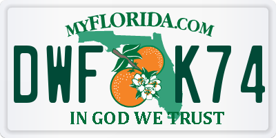 FL license plate DWFK74