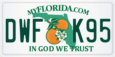 FL license plate DWFK95