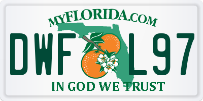 FL license plate DWFL97