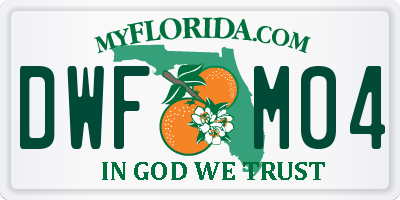 FL license plate DWFM04