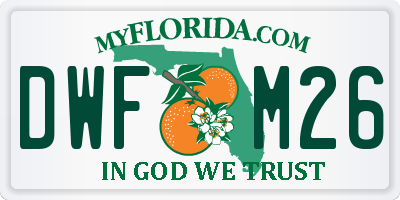 FL license plate DWFM26