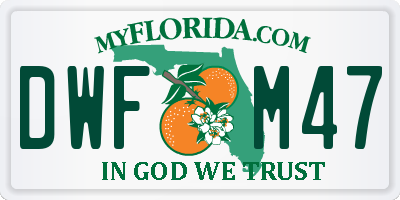 FL license plate DWFM47