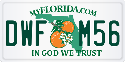 FL license plate DWFM56