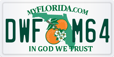 FL license plate DWFM64