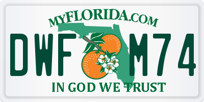 FL license plate DWFM74