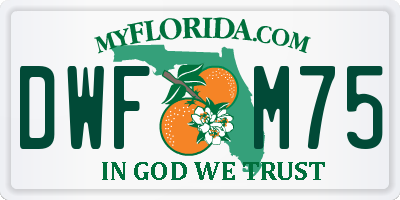FL license plate DWFM75