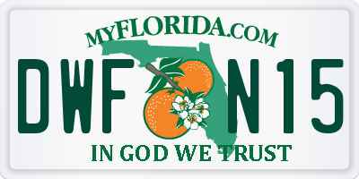 FL license plate DWFN15