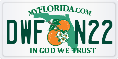 FL license plate DWFN22