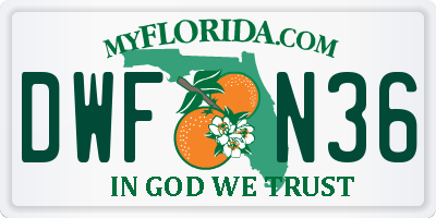 FL license plate DWFN36