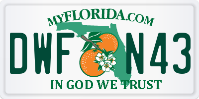 FL license plate DWFN43