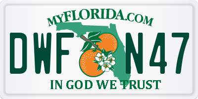 FL license plate DWFN47