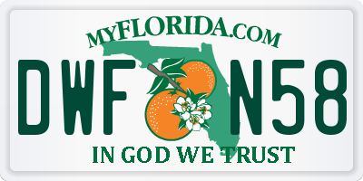 FL license plate DWFN58
