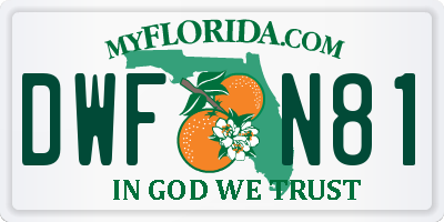FL license plate DWFN81