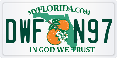 FL license plate DWFN97