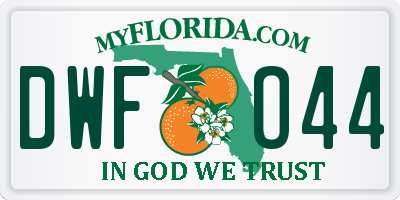 FL license plate DWFO44