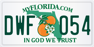FL license plate DWFO54