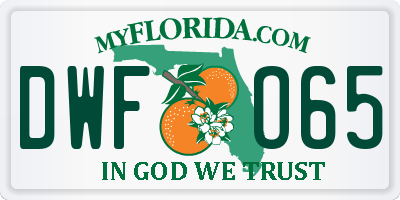 FL license plate DWFO65