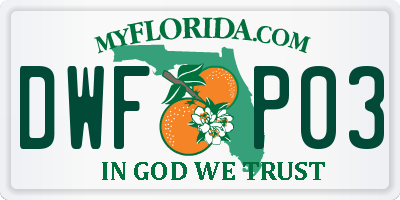 FL license plate DWFP03
