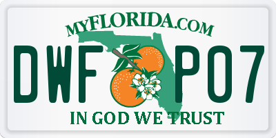 FL license plate DWFP07