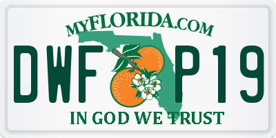 FL license plate DWFP19