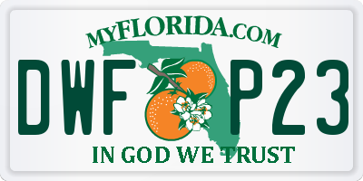 FL license plate DWFP23