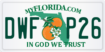 FL license plate DWFP26