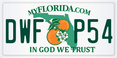 FL license plate DWFP54