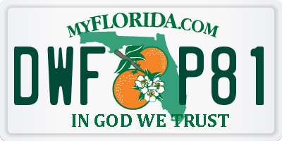 FL license plate DWFP81