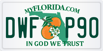 FL license plate DWFP90
