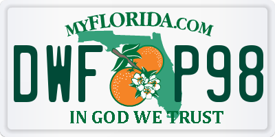 FL license plate DWFP98