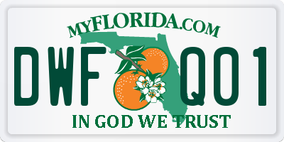FL license plate DWFQ01