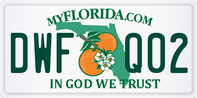 FL license plate DWFQ02