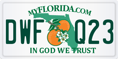 FL license plate DWFQ23