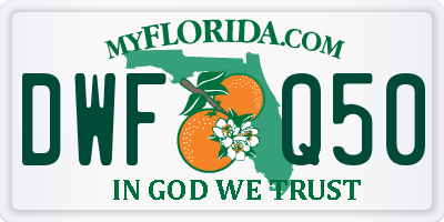 FL license plate DWFQ50