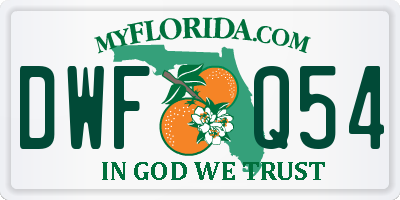 FL license plate DWFQ54