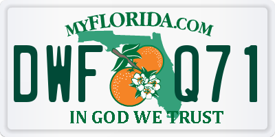 FL license plate DWFQ71