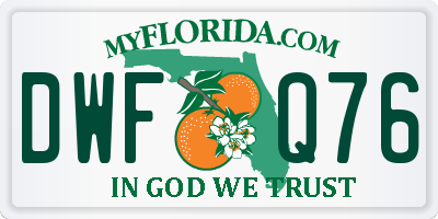 FL license plate DWFQ76