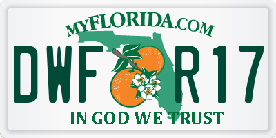 FL license plate DWFR17