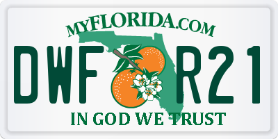 FL license plate DWFR21