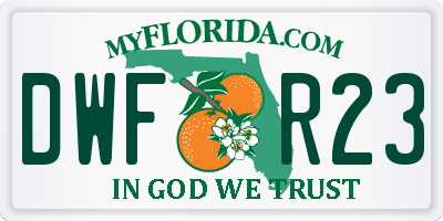 FL license plate DWFR23