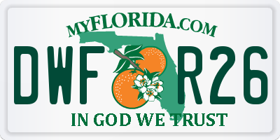 FL license plate DWFR26