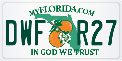 FL license plate DWFR27