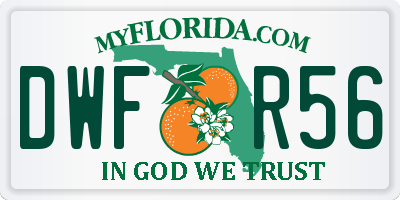 FL license plate DWFR56