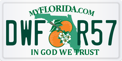 FL license plate DWFR57