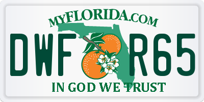 FL license plate DWFR65
