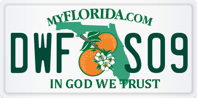 FL license plate DWFS09